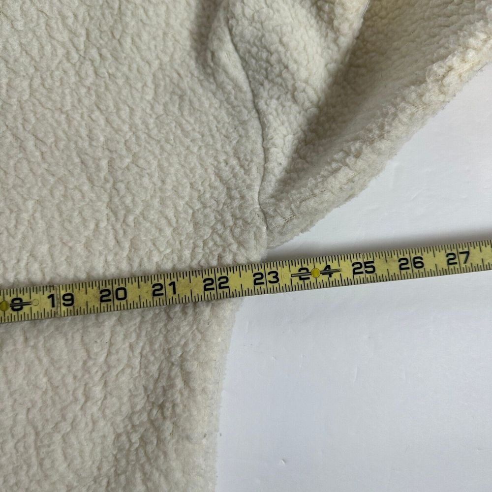 J.CREW Sherpa Vintage Fleece Jacket Women's M Medium Off White 1/4 Zip Pullover - Picture 8 of 8
